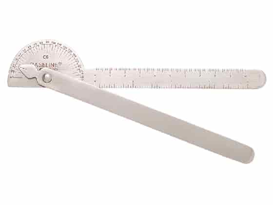 Goniometer i metall 180 grader 7" - 18 cm.